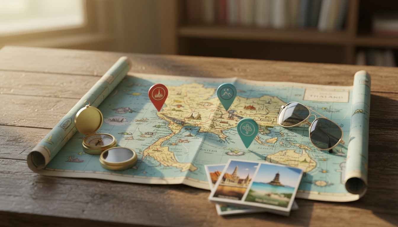 best places to visit in thailand map