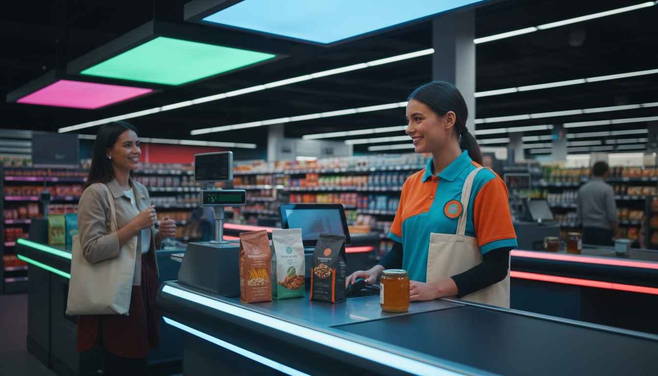 retail checkout lane lights